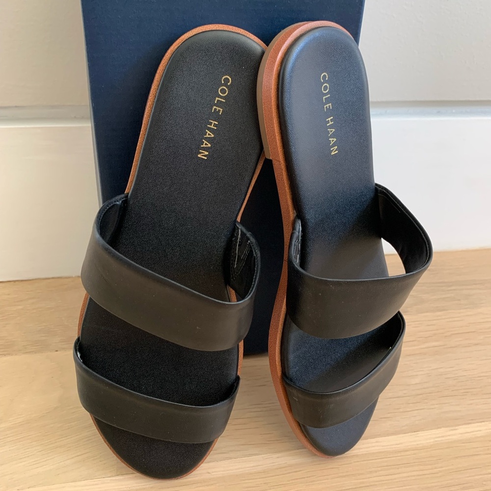 Cole Haan Findra Sandal II (Black Leather)